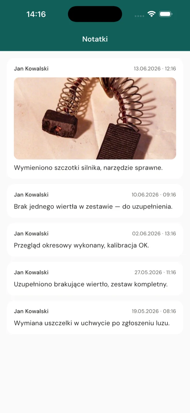 Ekran aplikacji WTMS: Zlecenia ze zdjęciami (3 z 3)