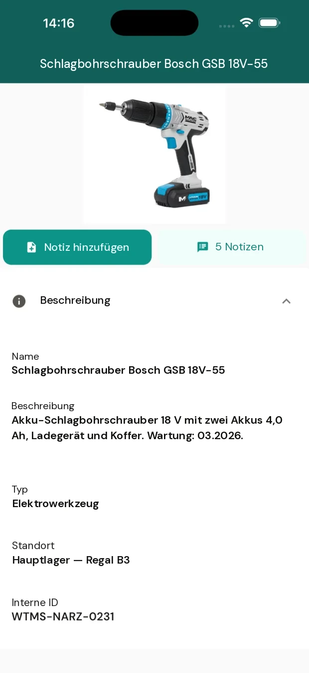 WTMS App: Geräte und Material (2 von 4)