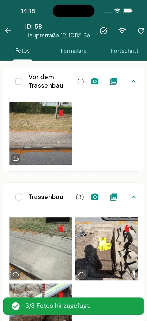 WTMS App: Aufträge mit Fotos (2 von 3)